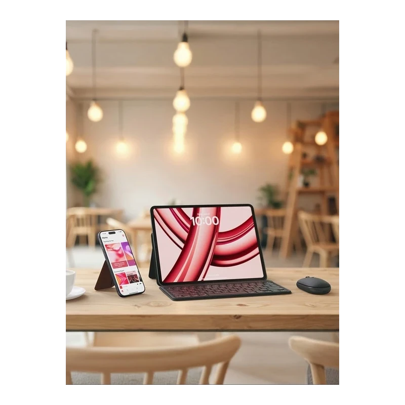 Satechi OntheGo Keyboard - bezprzewodowa klawiatura do trzech urządzeń z podstawką na smartfon/tablet (black)