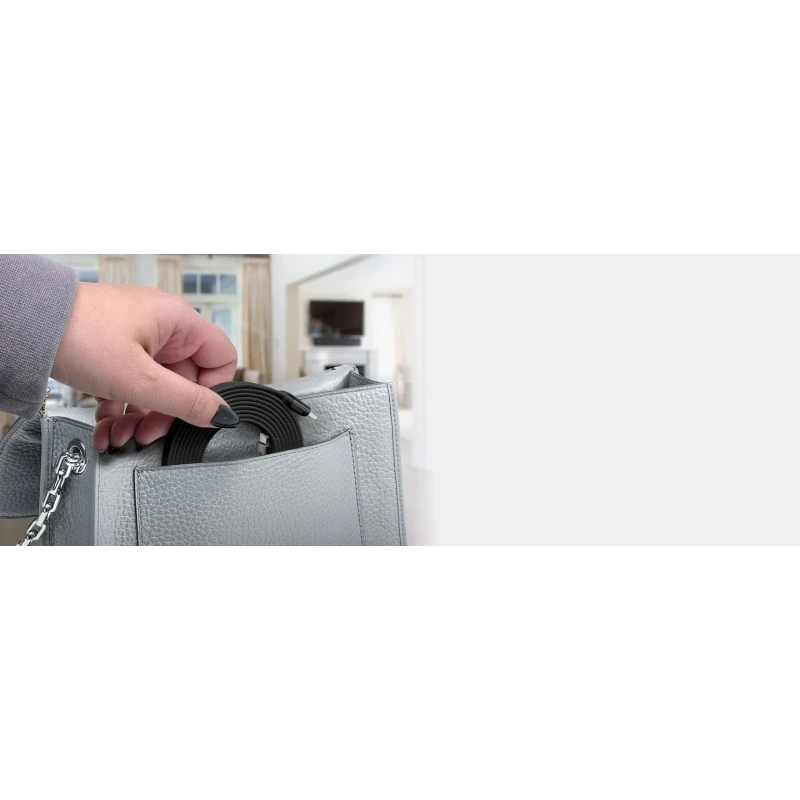 Statik Slim Pro kabel USB-C - USB-C 1m oplocie płaski zwijany magnetycznie (black)