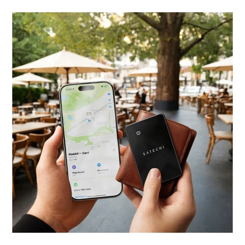 Satechi FindAll karta lokalizująca portfel z Apple Find My MagSafe IP66 (black)