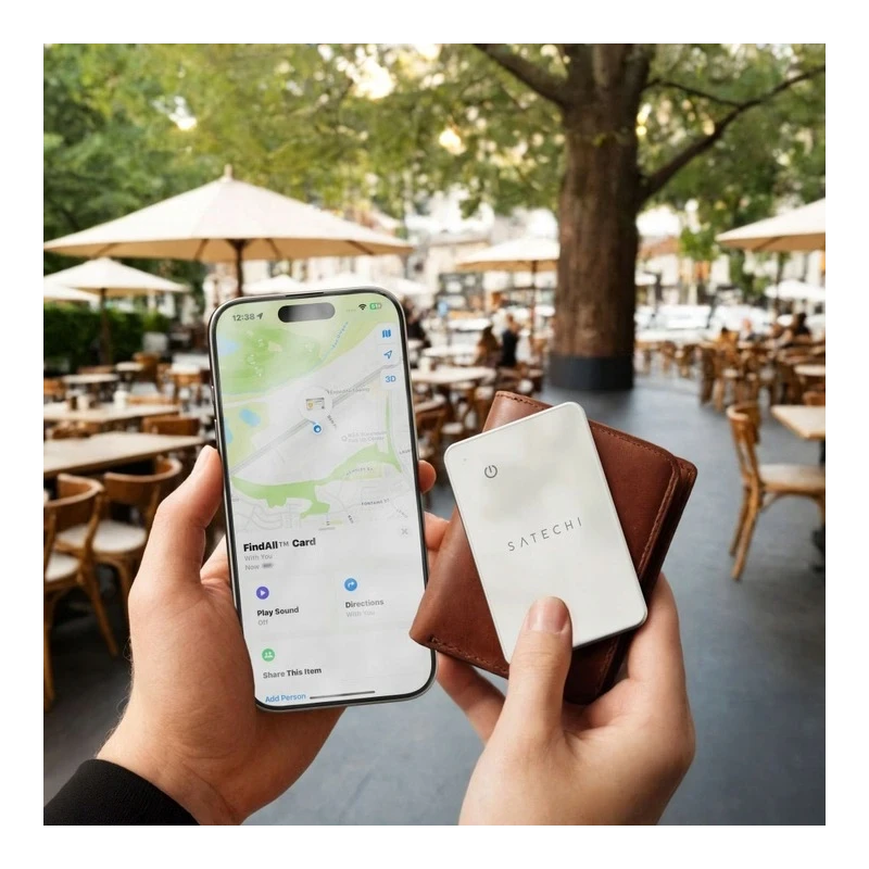 Satechi FindAll Wallet Card - karta lokalizująca portfel kompatybilna z Apple Find My (sand)