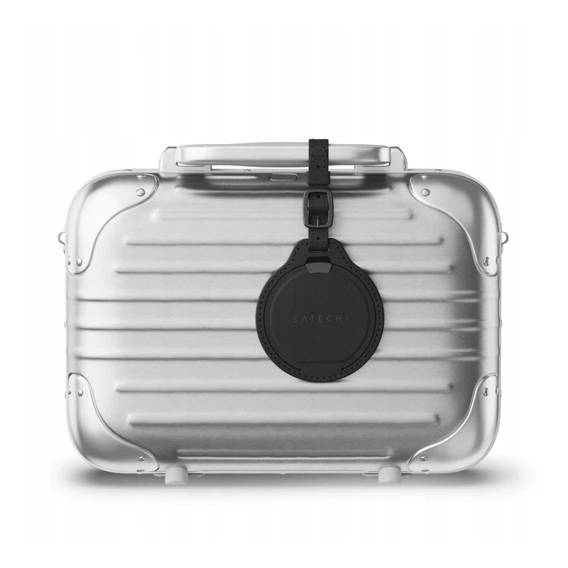 Satechi FindAll Luggage Tag - zawieszka do bagażu ze skóry wegańskiej z lokalizatorem kompatybilna z Apple Find My (black)