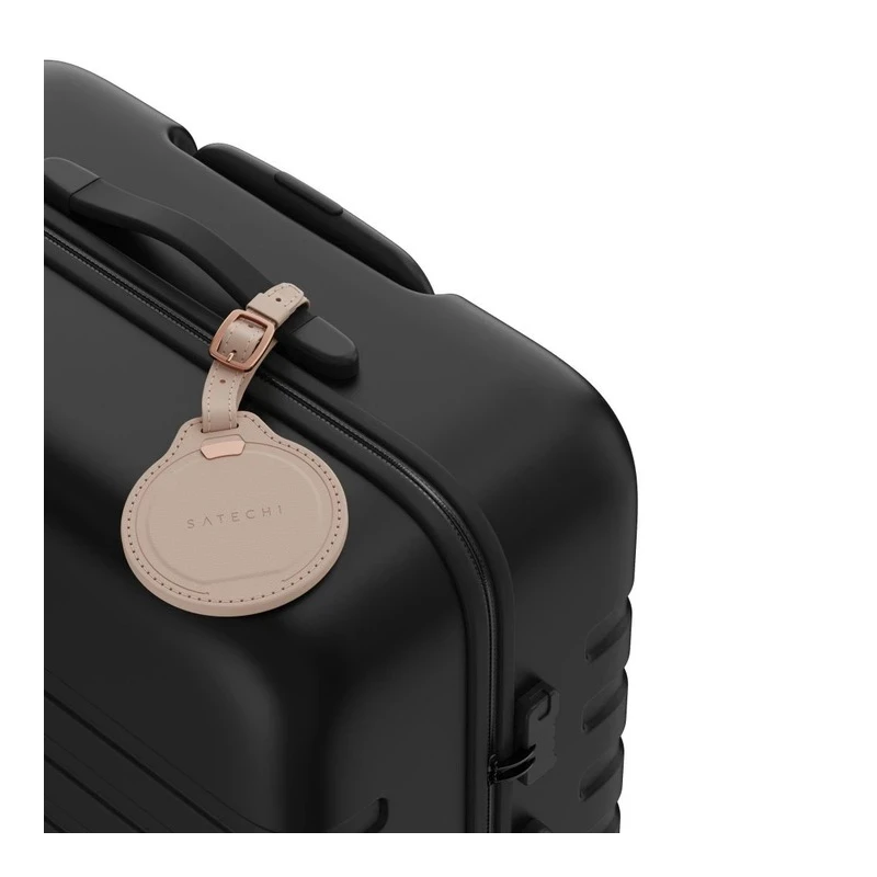 Satechi FindAll Luggage Tag - zawieszka do bagażu ze skóry wegańskiej z lokalizatorem kompatybilna z Apple Find My (desert rose)
