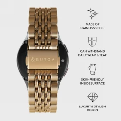 BURGA Metal Bracelet Chic Royal - uniwersalna bransoleta do zegarka 22 mm (gold)