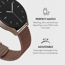 BURGA Metal Mesh Elegance - uniwersalna bransoleta do zegarka 20 mm (rose gold)