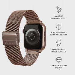 BURGA Metal Mesh Elegance - bransoleta do Apple Watch 42/44 mm (rose gold)