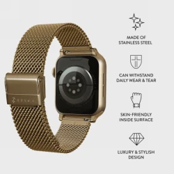 BURGA Metal Mesh Elegance - bransoleta do Apple Watch 42/44 mm (gold)
