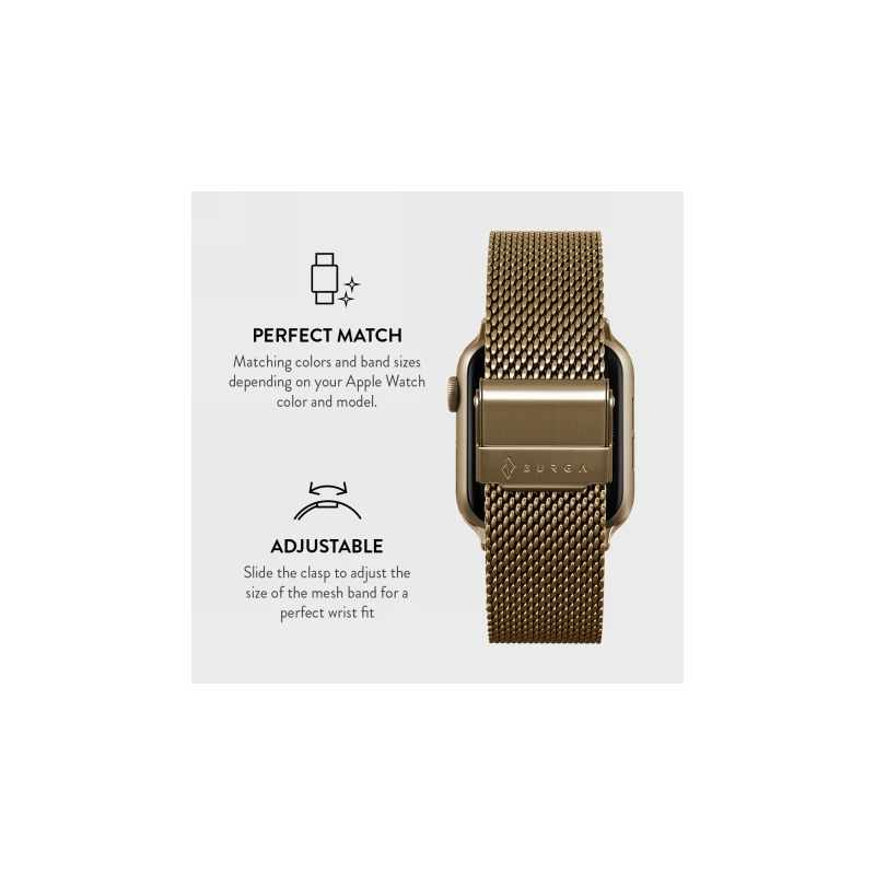 BURGA Metal Mesh Elegance - bransoleta do Apple Watch 42/44 mm (gold)