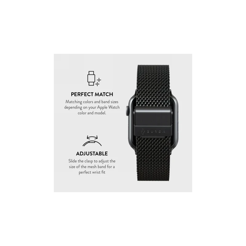 BURGA Metal Mesh Elegance - bransoleta do Apple Watch 42/44 mm (black)