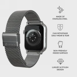 BURGA Metal Mesh Elegance - bransoleta do Apple Watch 42/44 mm (silver)