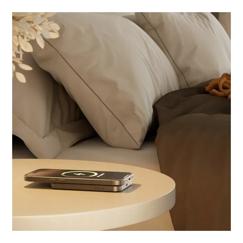 ZENS Slim Qi2 Aluminium Powerbank - magnetyczny powerbank 5000 mAh kompatybilny z MagSafe i Qi2 (black)