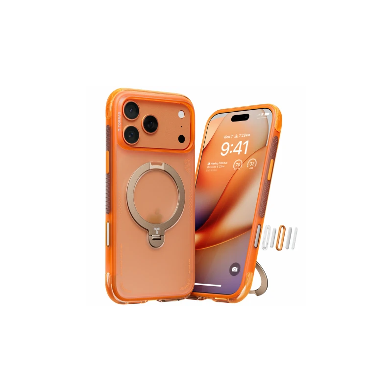 TORRAS Ostand Spin Air - etui do iPhone 17 Pro kompatybilne z MagSafe (horizon orange)