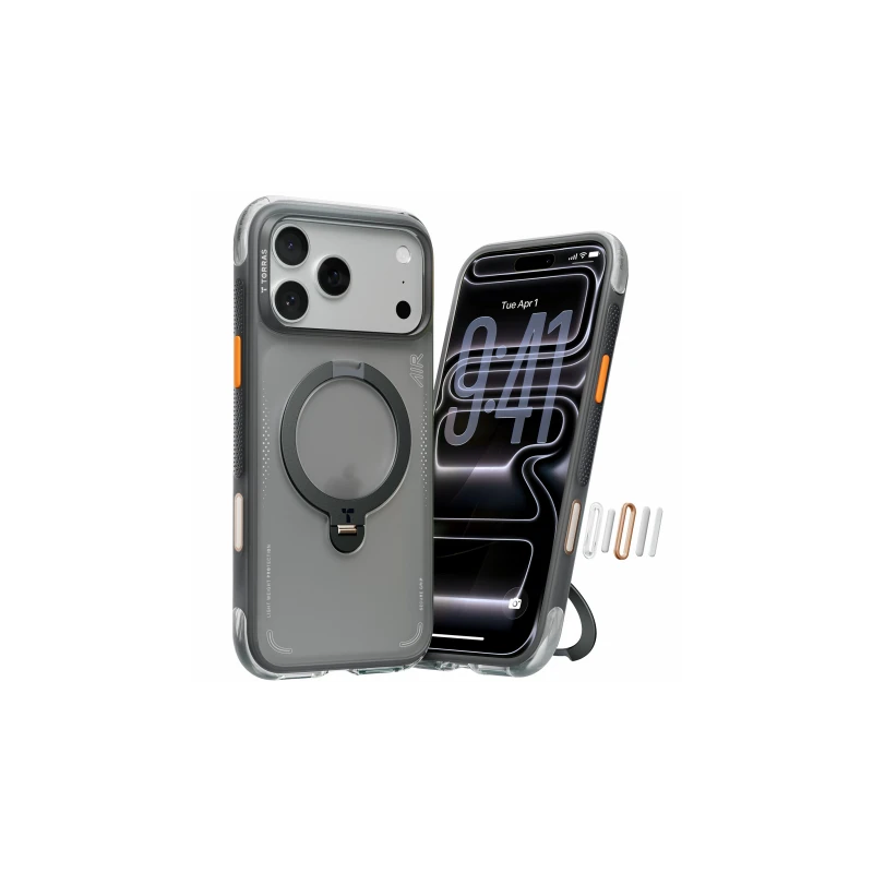 TORRAS Ostand Spin Air - etui do iPhone 17 Pro kompatybilne z MagSafe (shadow black)