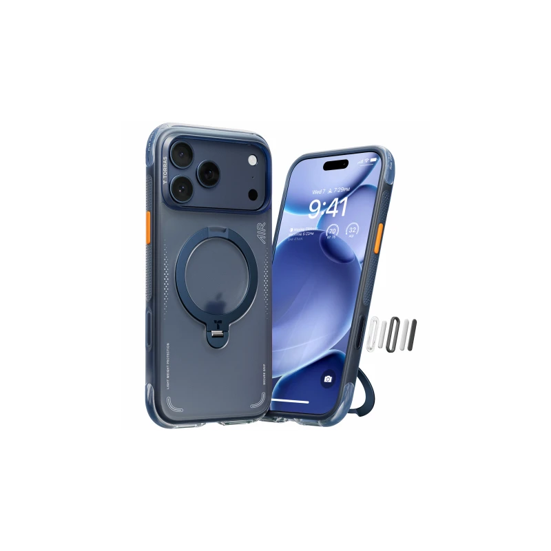 TORRAS Ostand Spin Air - etui do iPhone 17 Pro Max kompatybilne z MagSafe (midnight blue)