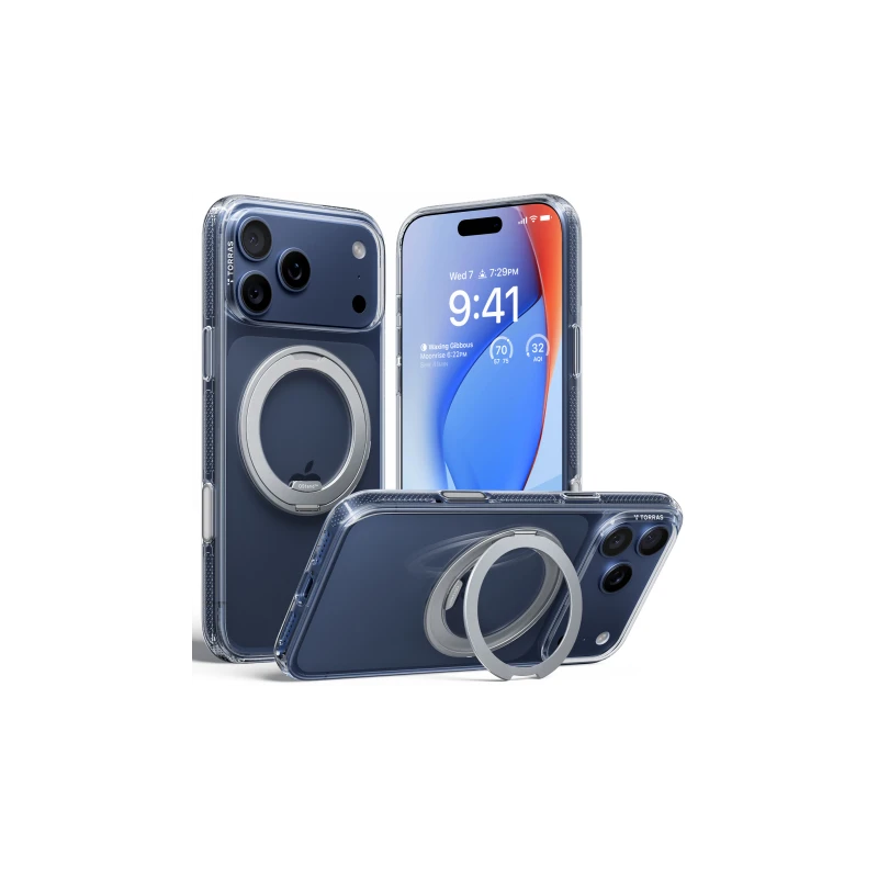 TORRAS Ostand R Fitness - etui do iPhone 17 Pro kompatybilne z MagSafe (clear)