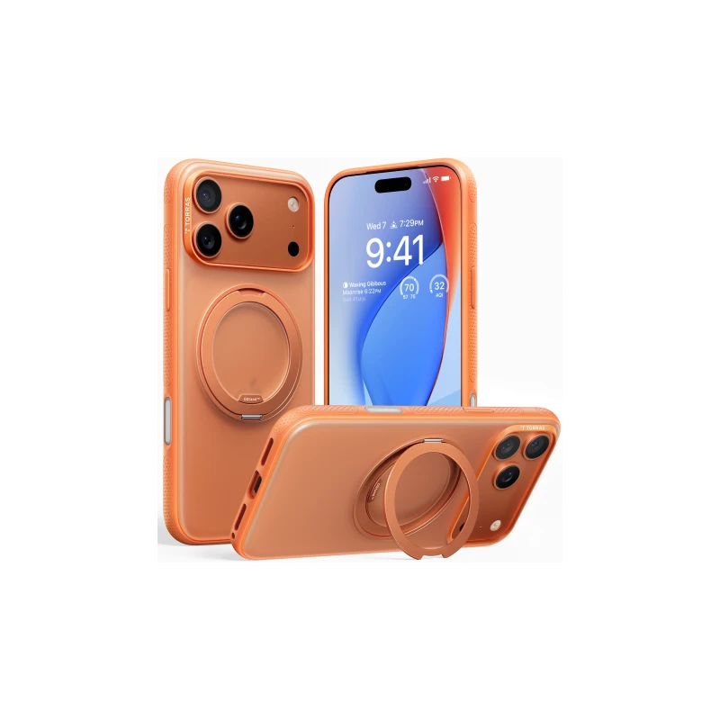 TORRAS Ostand R Fitness - etui do iPhone 17 Pro Max kompatybilne z MagSafe (energy orange)