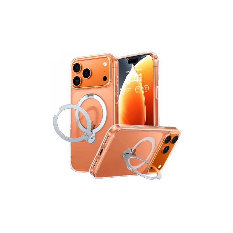 TORRAS Ostand Spin - etui do iPhone 17 Pro Max kompatybilne z MagSafe (clear)