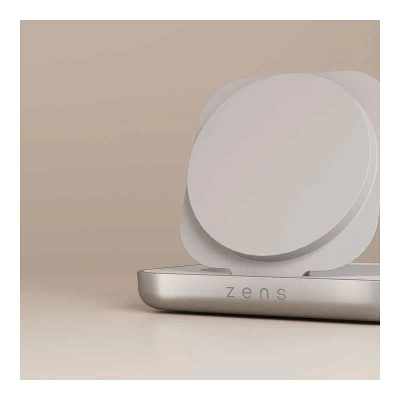 Zens Magnetic Nightstand Charger - magnetyczna ładowarka Qi2 15W biała