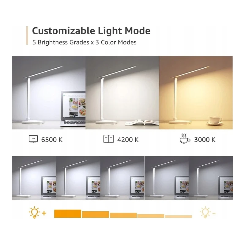 Lepro LED Desk Lamp - lampka biurkowa 3000-6500K, 5 poziomów jasności