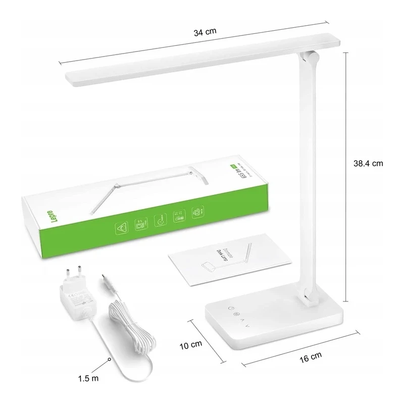 Lepro LED Desk Lamp - lampka biurkowa 3000-6500K, 5 poziomów jasności