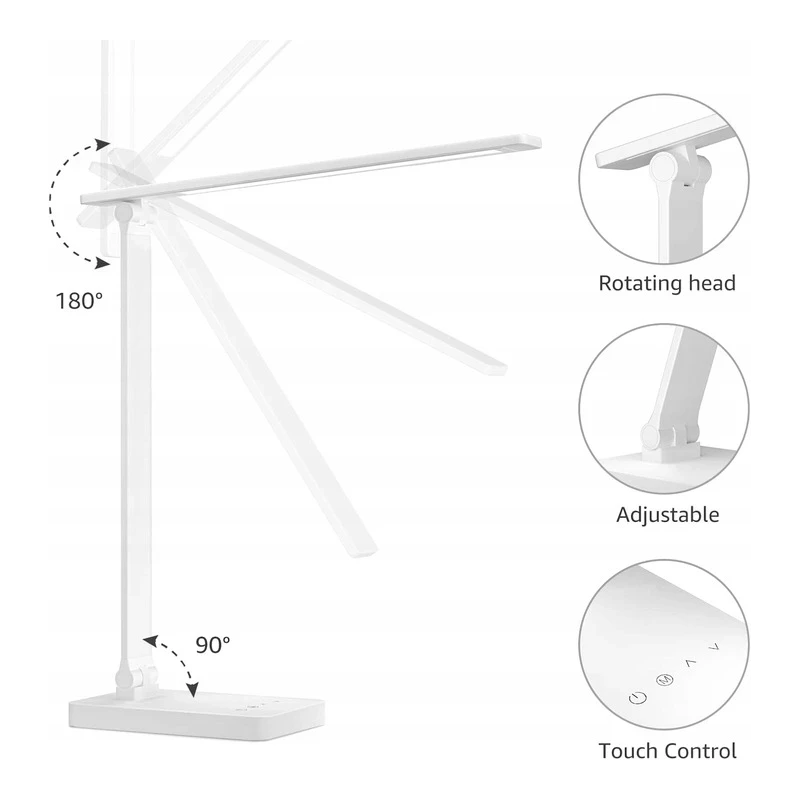 Lepro LED Desk Lamp - lampka biurkowa 3000-6500K, 5 poziomów jasności
