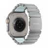NOMAD Stratos Band - tytanowa bransoleta do Apple Watch 49mm z FKM (natural titanium, icy blue glow FKM)