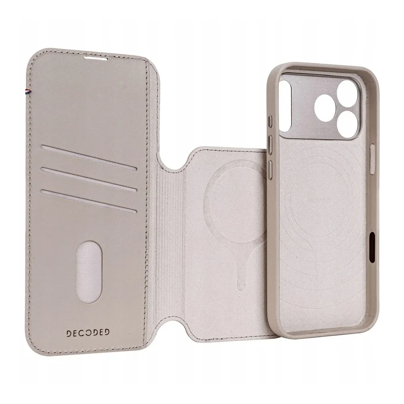Decoded case dwuczęściowe etui z klapką iPhone 17 Pro Max MagSafe skóra (solid clay)