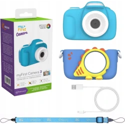 myFirst Camera 3 aparat cyfrowy dla dzieci etui ochronne, ekran 2" IPS 16MP