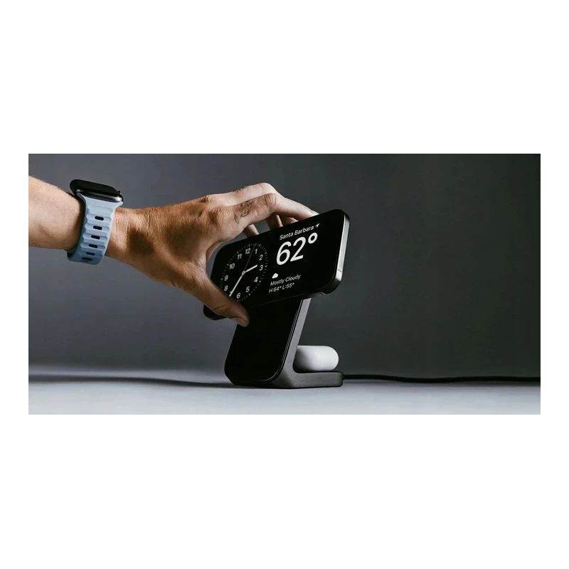 NOMAD Stand One - bezprzewodowa ładowarka Qi2,2 25W do dwóch urządzeń kompatybilna z MagSafe, 4 gen. (carbide)