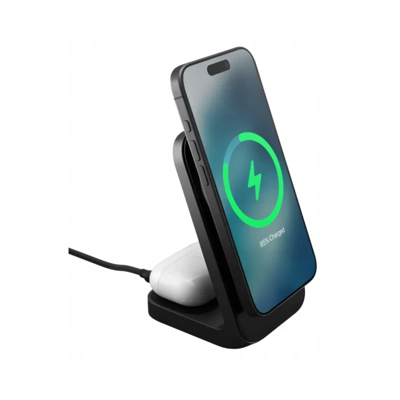 NOMAD Stand One - bezprzewodowa ładowarka Qi2,2 25W do dwóch urządzeń kompatybilna z MagSafe, 4 gen. (carbide)