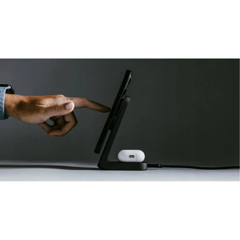 NOMAD Stand One - bezprzewodowa ładowarka Qi2,2 25W do dwóch urządzeń kompatybilna z MagSafe, 4 gen. (carbide)
