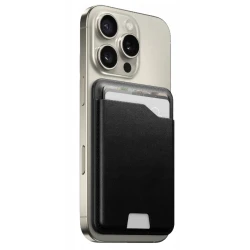 NOMAD Leather skórzany portfel MagSafe Apple Find My, skóra Horween (black)