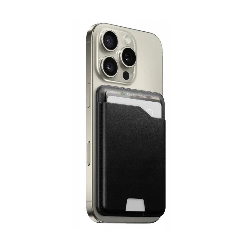 NOMAD Leather Mag Wallet - skórzany portfel kompatybilny z MagSafe oraz Apple Find My, skóra Horween (black)