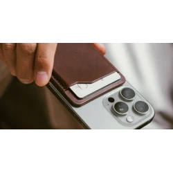 NOMAD Leather skórzany portfel MagSafe Apple Find My, skóra Horween (rustic brown)