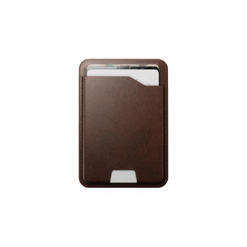NOMAD Leather Mag Wallet - skórzany portfel kompatybilny z MagSafe oraz Apple Find My, skóra Horween (rustic brown)