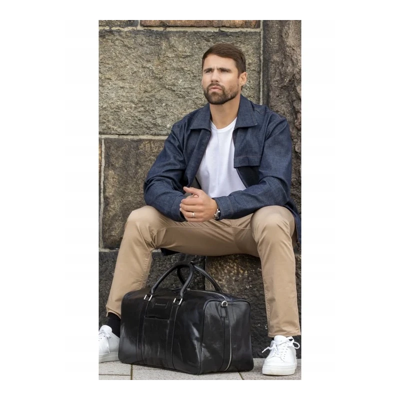 dbramante1928 Weekender Bag torba z skóry naturalnej podróżna wakacyjna (black)