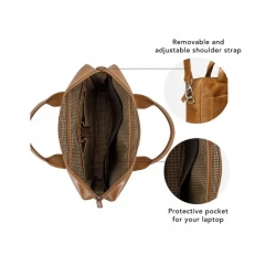dbramante1928 Amalienborg - skórzana torba z paskiem na ramię oraz kieszenią na laptop 15" (tan)