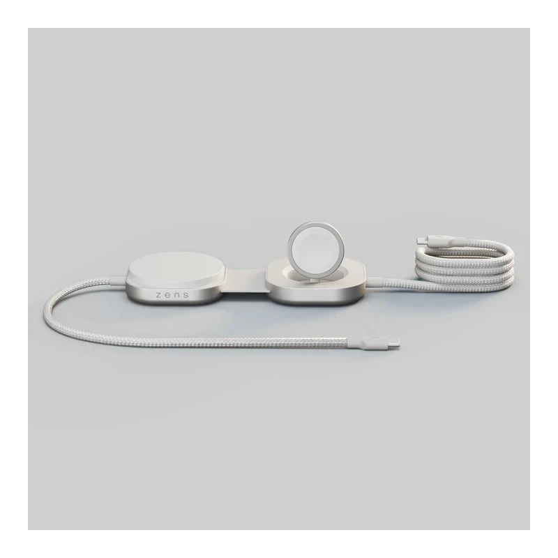 ZENS Charging Cable USB C-C Pro 3 - bezprzewodowy magnetyczny kabel USB-C–USB-C Qi2 15 W, z możliwością ładowania 3 urządzeń jed