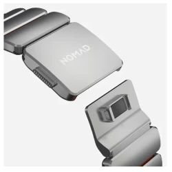 NOMAD elegancka mocna tytanowa bransoleta Apple Watch, Ultra, SE orange FKM (natural titanium, ultra orange FKM)