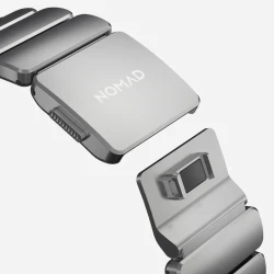NOMAD elegancka mocna tytanowa bransoleta Apple Watch, Ultra, SE black FKM (natural titanium, black FKM)