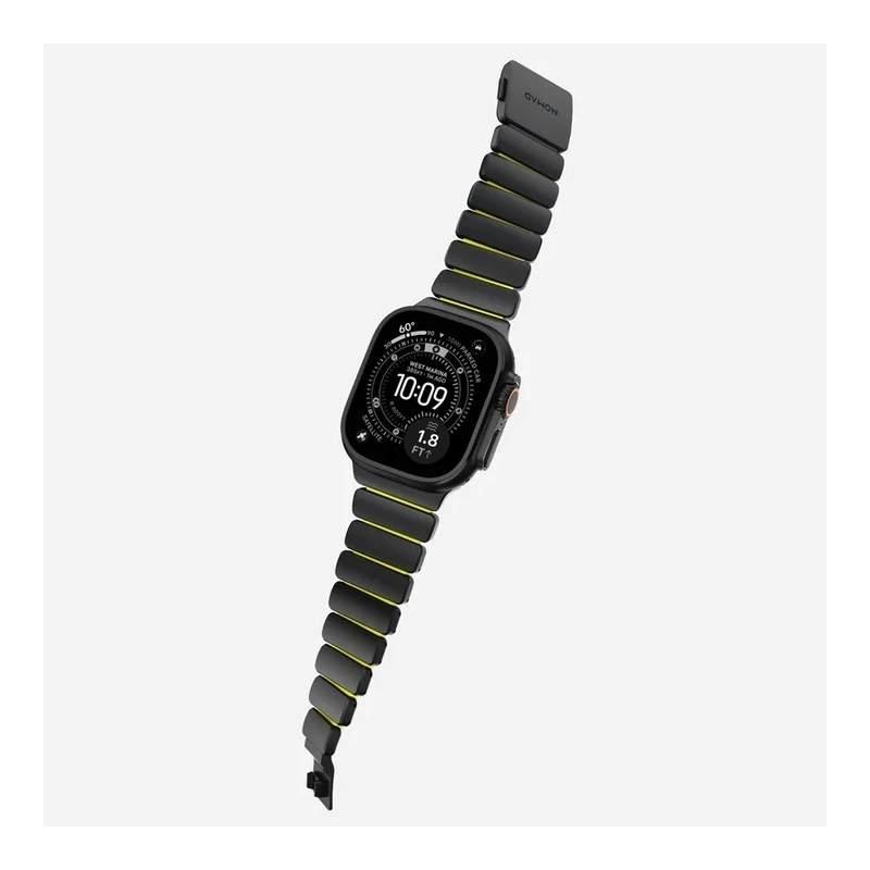 NOMAD Stratos Band - tytanowa bransoleta do Apple Watch 49mm z FKM (black titanium, volt FKM)