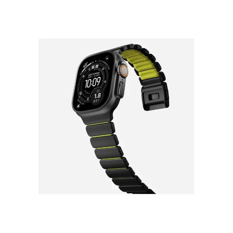 NOMAD Stratos Band - tytanowa bransoleta do Apple Watch 49mm z FKM (black titanium, volt FKM)