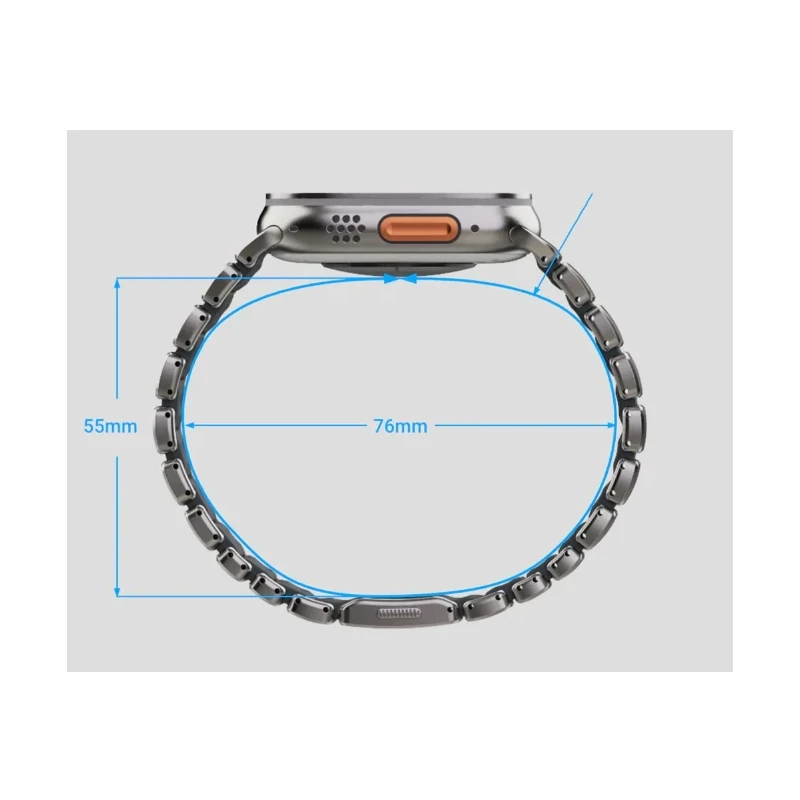 NOMAD Stratos Band - tytanowa bransoleta do Apple Watch 49mm z FKM (black titanium, volt FKM)