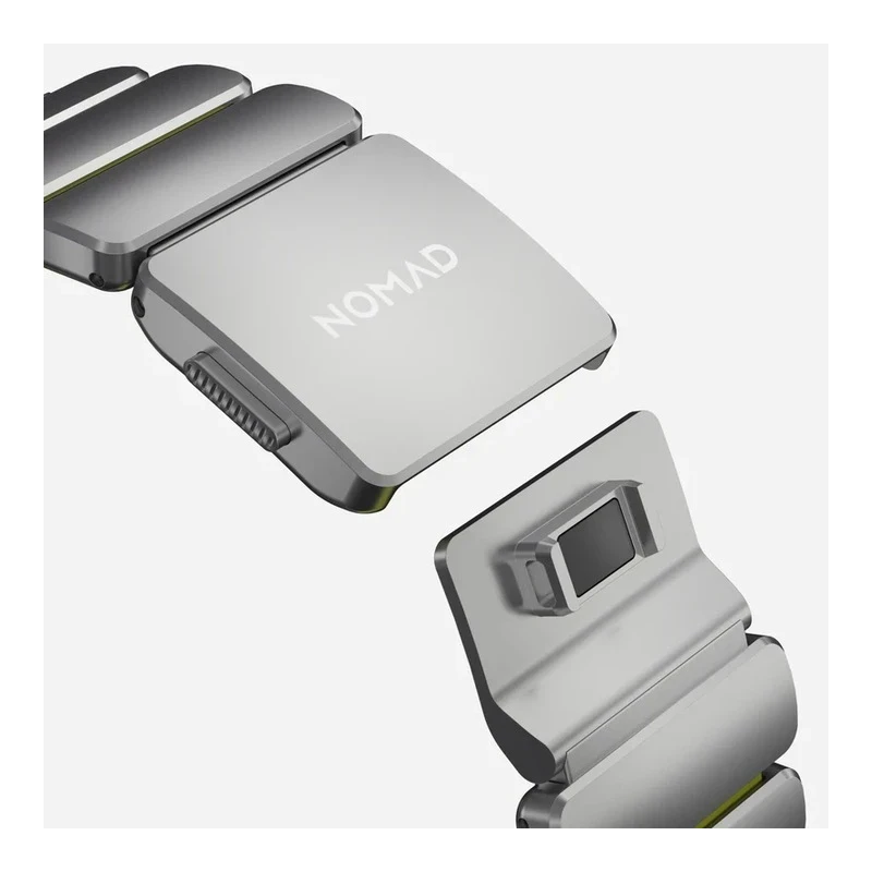 NOMAD Stratos Band - tytanowa bransoleta do Apple Watch 49mm z FKM (natural titanium, volt FKM)