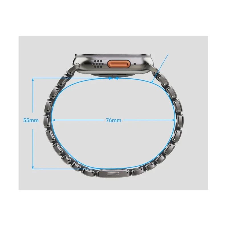 NOMAD Stratos Band - tytanowa bransoleta do Apple Watch 49mm z FKM (natural titanium, volt FKM)