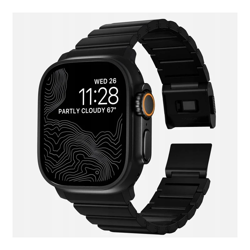 NOMAD Titanium Band - tytanowa bransoleta do Apple Watch 46mm/49mm (black hardware) V2