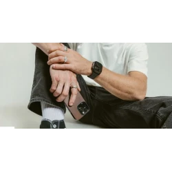 NOMAD elegancka mocna tytanowa bransoleta dla Apple Watch 49/46/45/44 stal (black hardware) V2