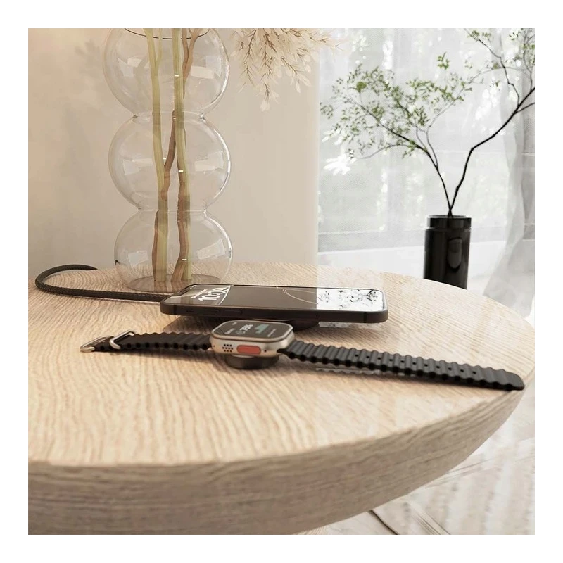 ZENS Charging Cable Pro 2 - kabel USB-C do iPhone i Apple Watch, wspiera bezprzewodowe ładowanie Qi2 15 W (black)
