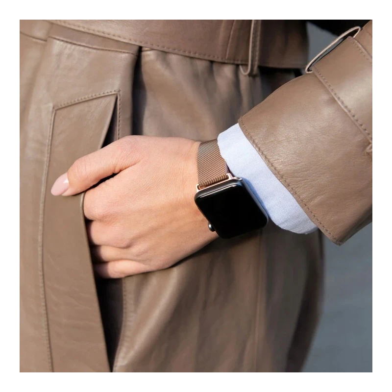 BURGA Metal Mesh Band - uniwersalna bransoleta do zegarka 20 mm (rose gold)