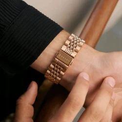 BURGA Metal Royal elegancka uniwersalna bransoleta do zegarka 20mm (rose gold)