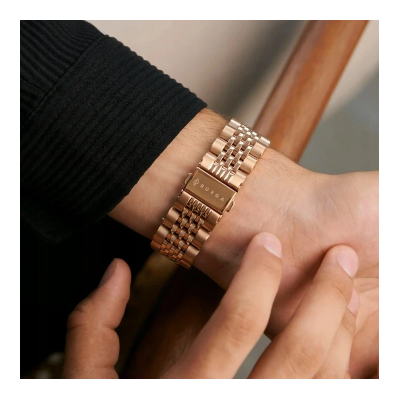 BURGA Metal Bracelet Chic Royal - uniwersalna bransoleta do zegarka 20 mm (rose gold)